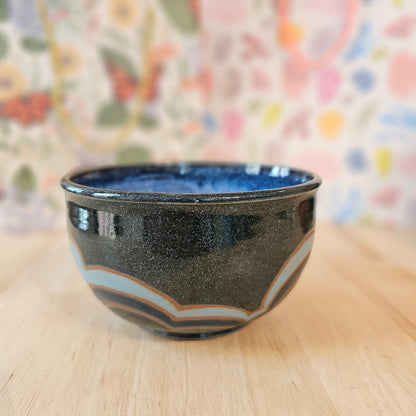 Pottery, clouds Bowl, Mudbug Creations, handmade bowl, kitchen, home decor, The Local Bevy