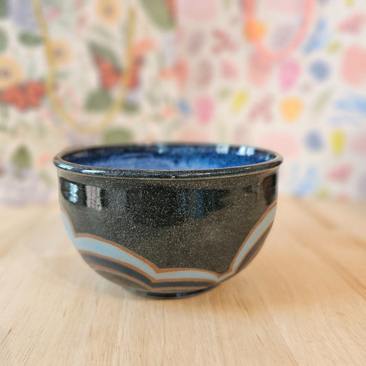 Pottery, clouds Bowl, Mudbug Creations, handmade bowl, kitchen, home decor, The Local Bevy
