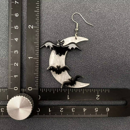Bats+ Crescent Moon Earrings