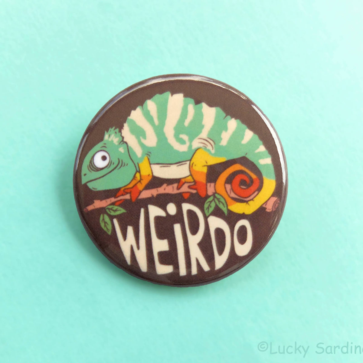 Chameleon Weirdo Pinback Button