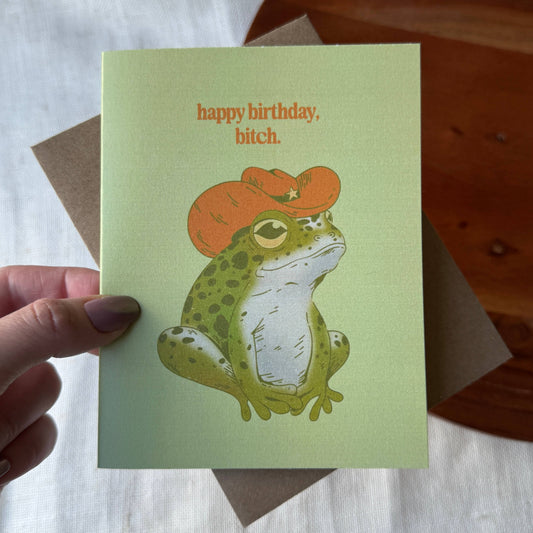Happy Birthday Cowboy Frog Birthday Card