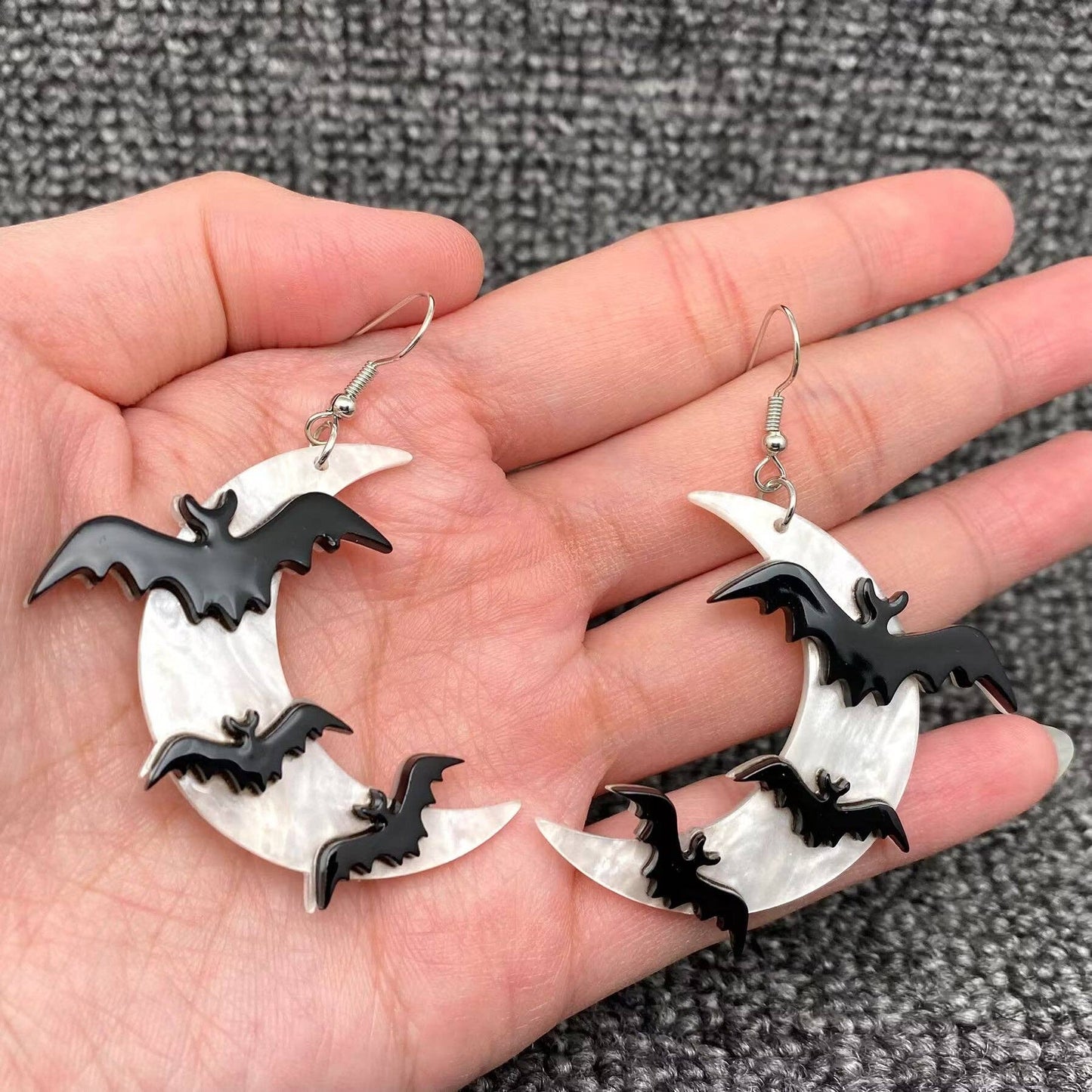 Bats+ Crescent Moon Earrings