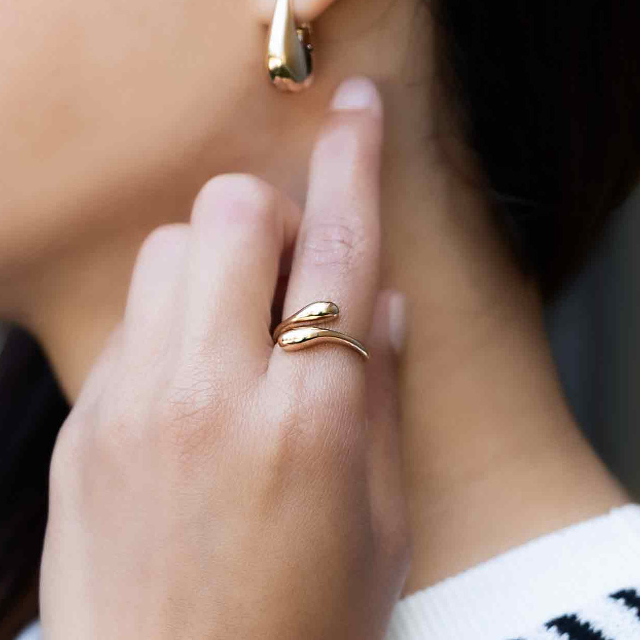 Bronze Teardrop Ring