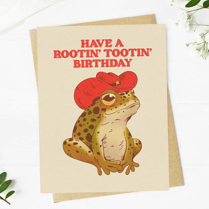 Rootin Tootin Frog Birthday Card