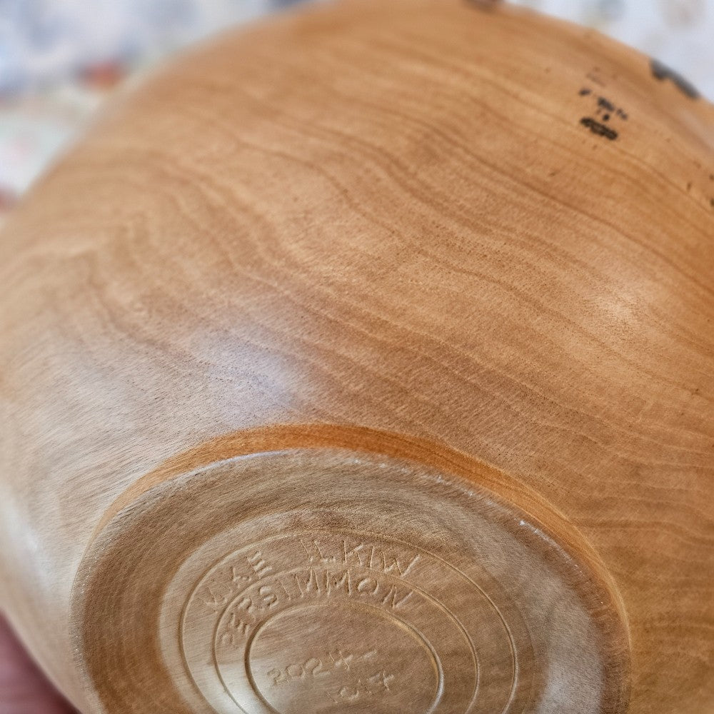 Persimmon Bowl Natural Edge | 2024-1017|117, Bowls for Breasts, handmade bowl, wood bowl, the local bevy
