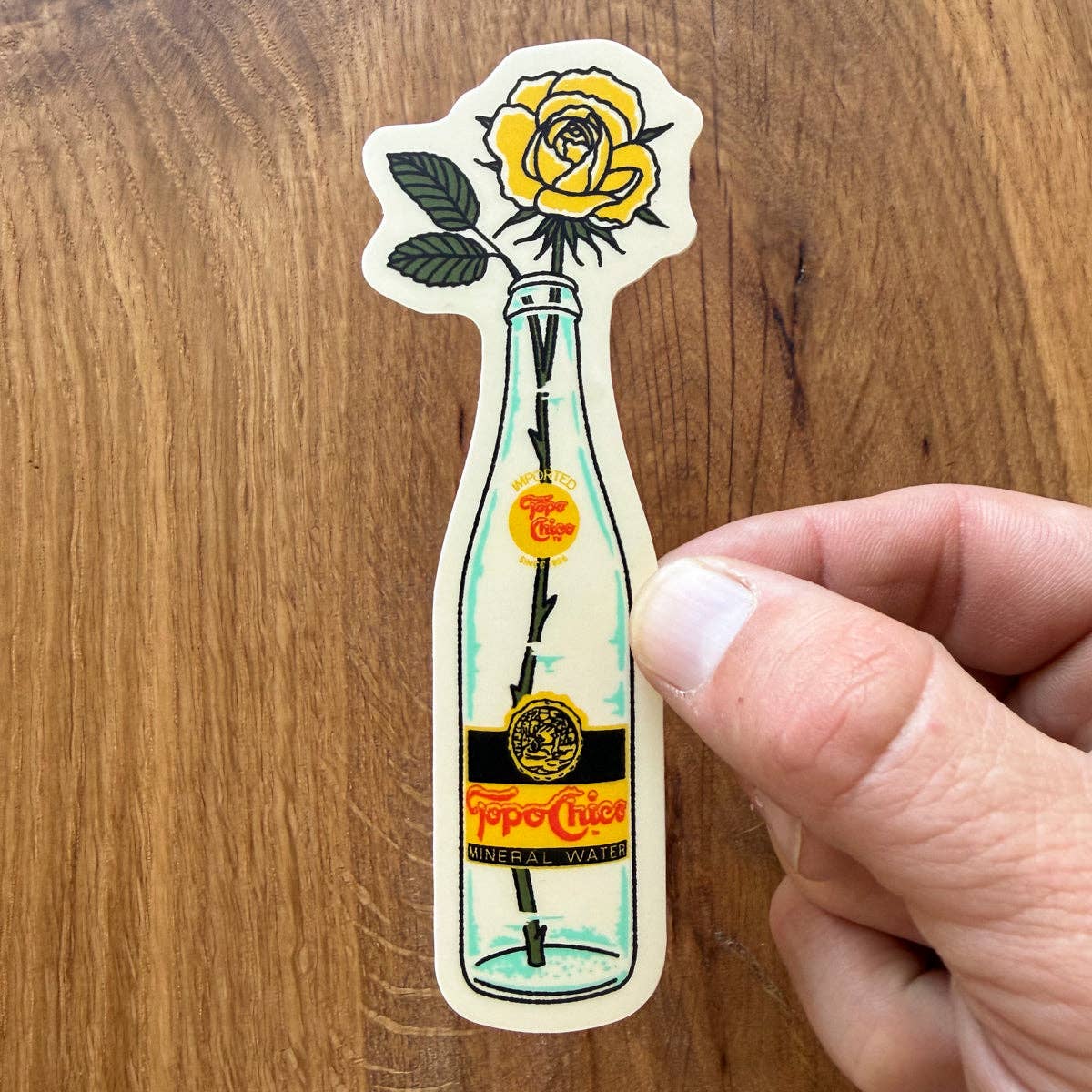 Yellow Rose Bottle Sticker