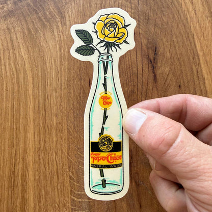 Yellow Rose Bottle Sticker