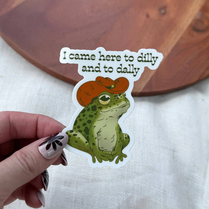 Dilly Dally Frog Sticker