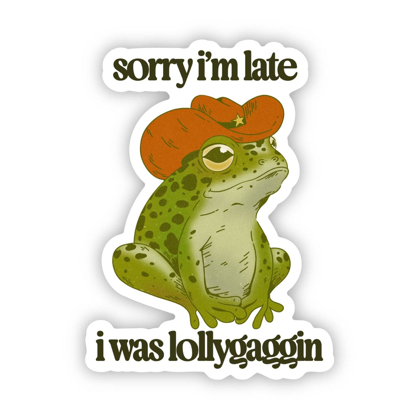 Lollygaggin Cowboy Frog Sticker