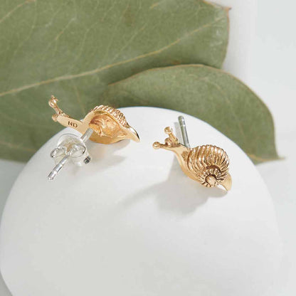 Bronze  Snail Post Earrings
