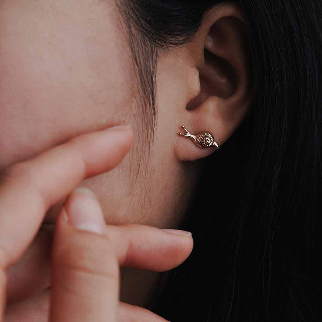Bronze  Snail Post Earrings