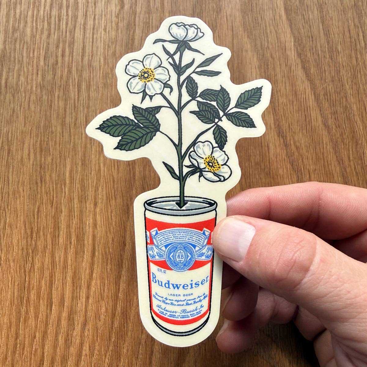 Wild Rose Budweiser Can Sticker