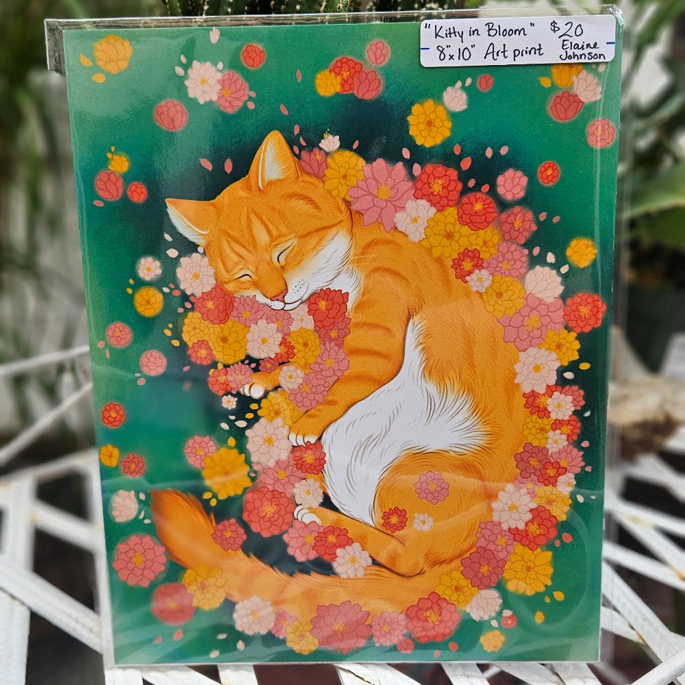 Kitty in Bloom Art Print|1294
