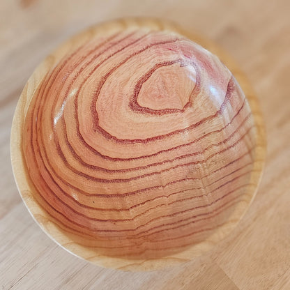 Ash Bowl | Dyed Red | 2024-1301 L|71, Wood Bowl | Ash Dyed Purple, mike ilkiw, the local bevy, handmade wooden bowls, decorative bowls