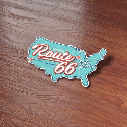 Route 66 Retro Road Map Sticker - 100th Anniversary