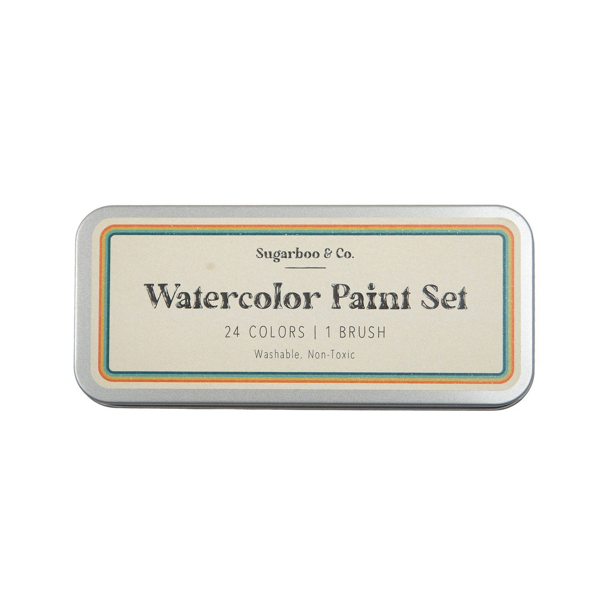 Watercolor Tin Paint Set | 24 Colors | 1 Brush