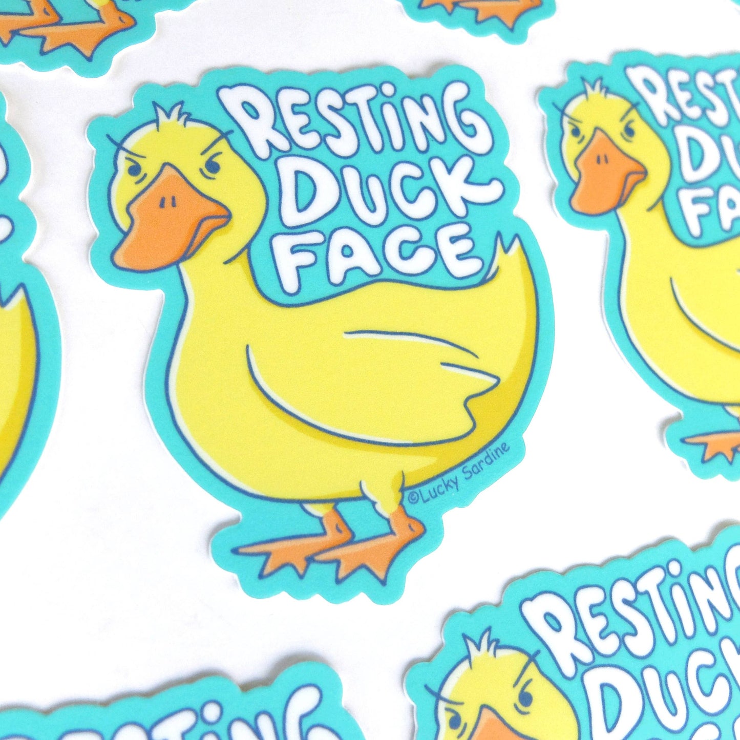 Resting Duck Face Vinyl Sticker