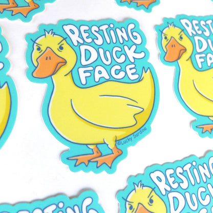 Resting Duck Face Vinyl Sticker