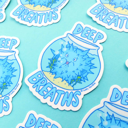 Pufferfish Deep Breaths Vinyl Sticker