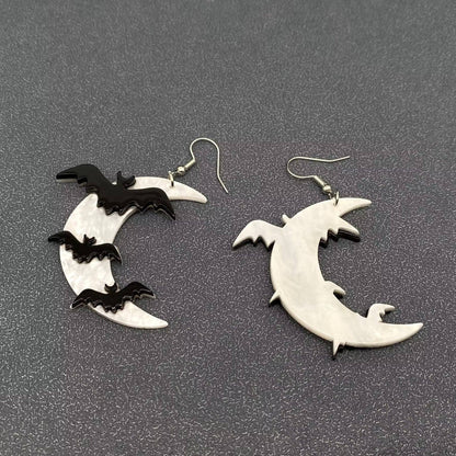 Bats+ Crescent Moon Earrings