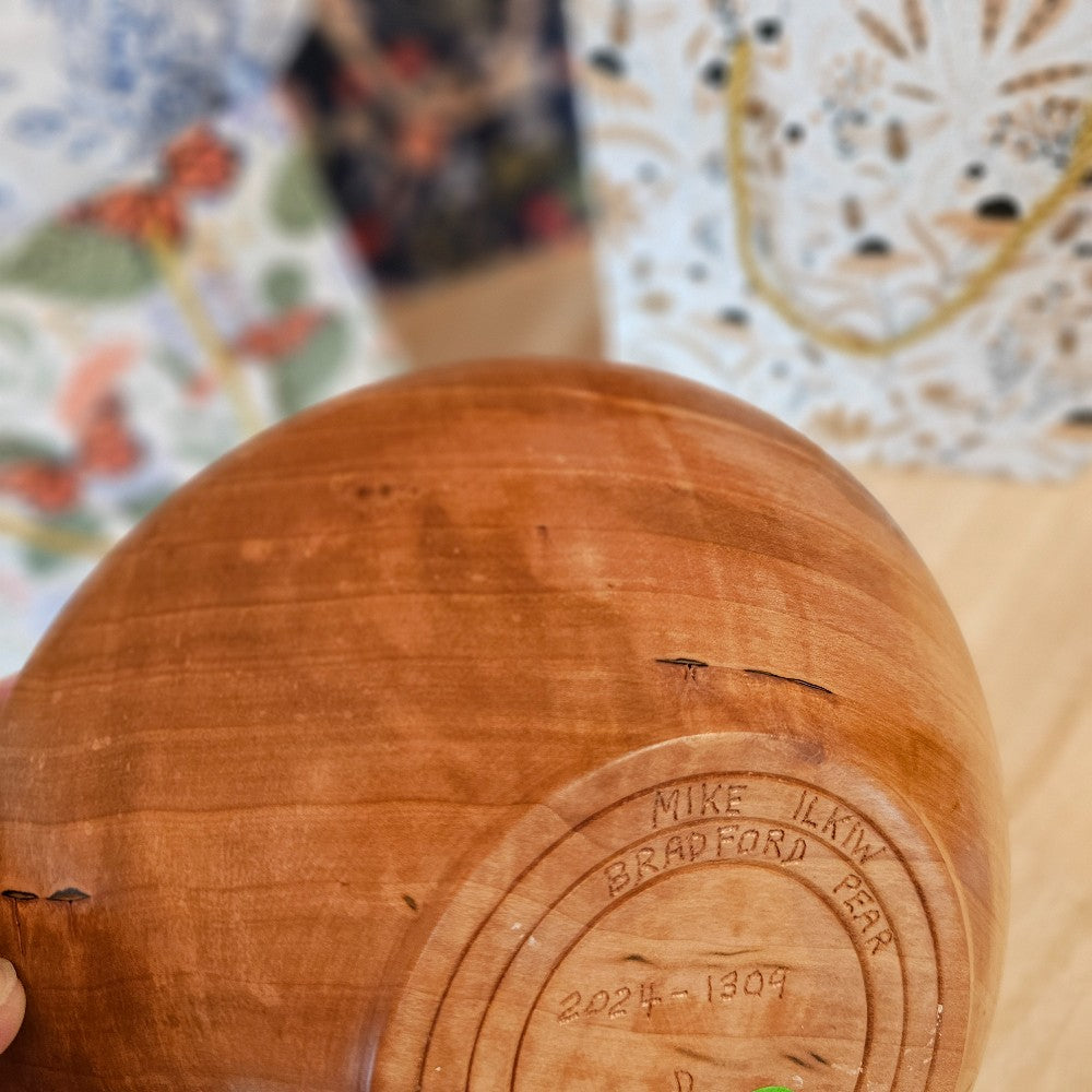 Bradford Pear Bowl | 2024-1309 D|80, Wood Bowl | Bradford Pear, bowls for breasts, handmade decorative wooden bowls. mike ilkiw, the local bevy