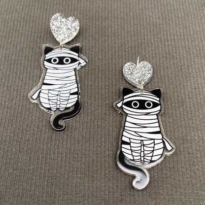 Mummy Cat Stud Earrings