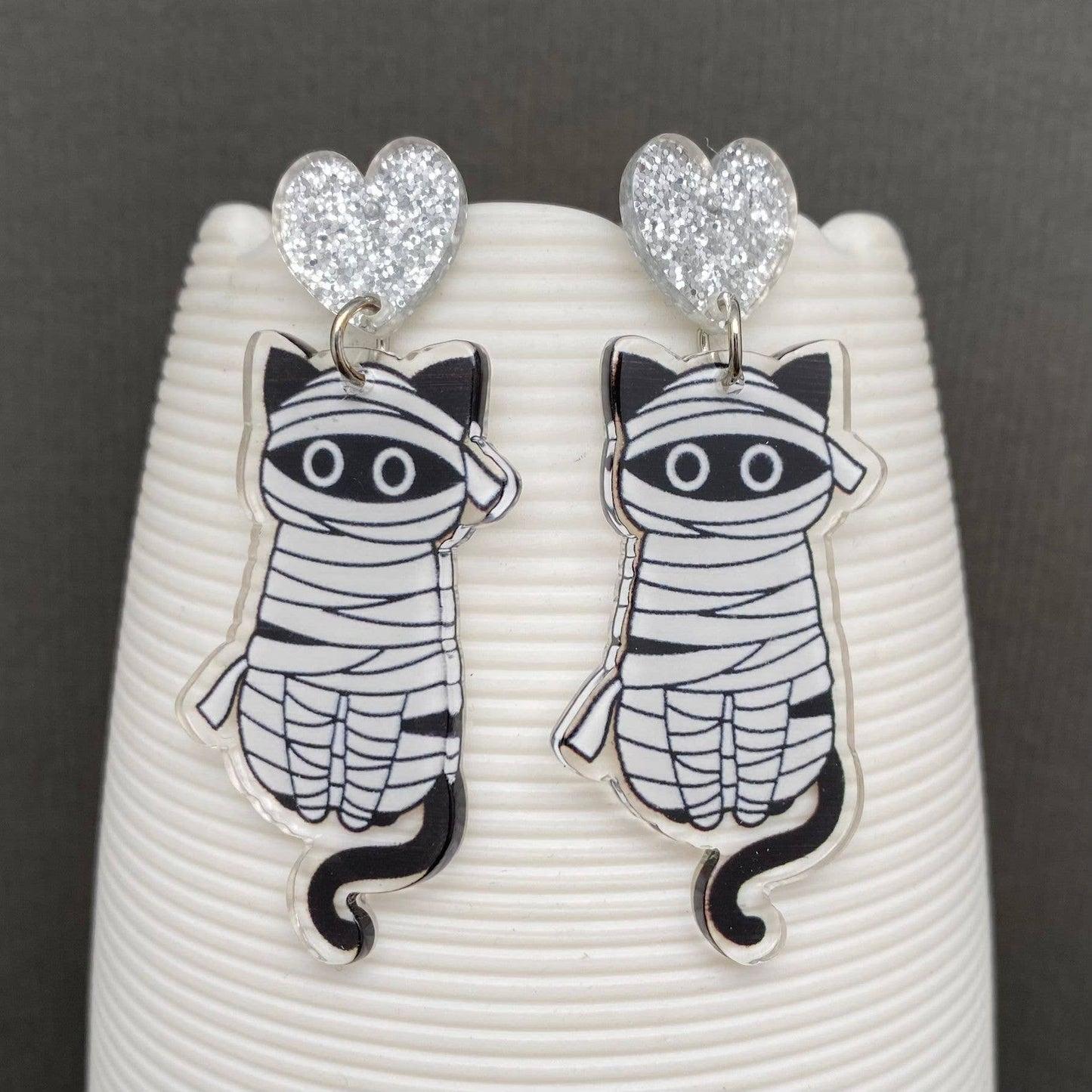 Mummy Cat Stud Earrings