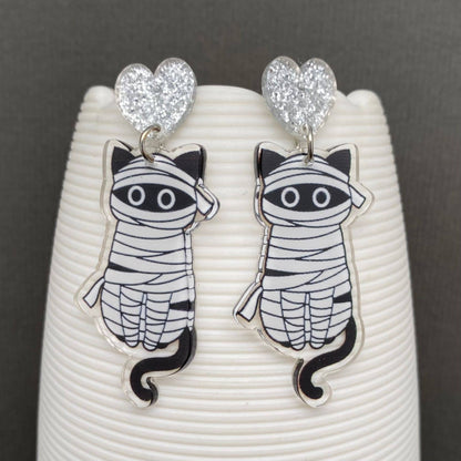 Mummy Cat Stud Earrings