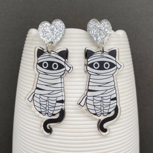 Mummy Cat Stud Earrings