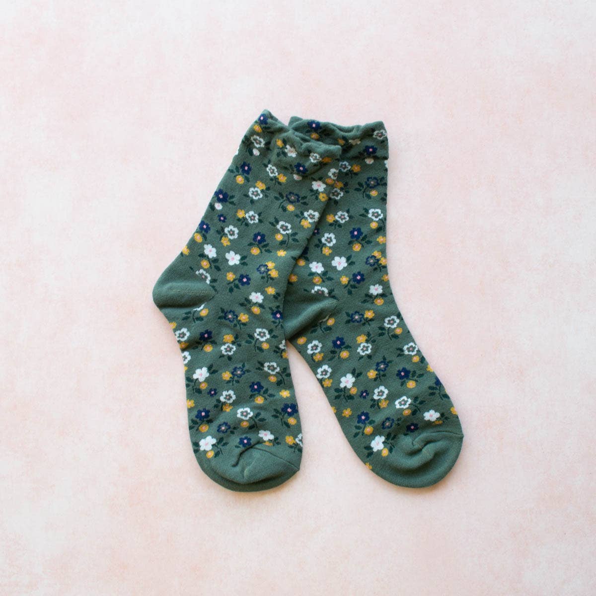 Green Garden Flower Socks