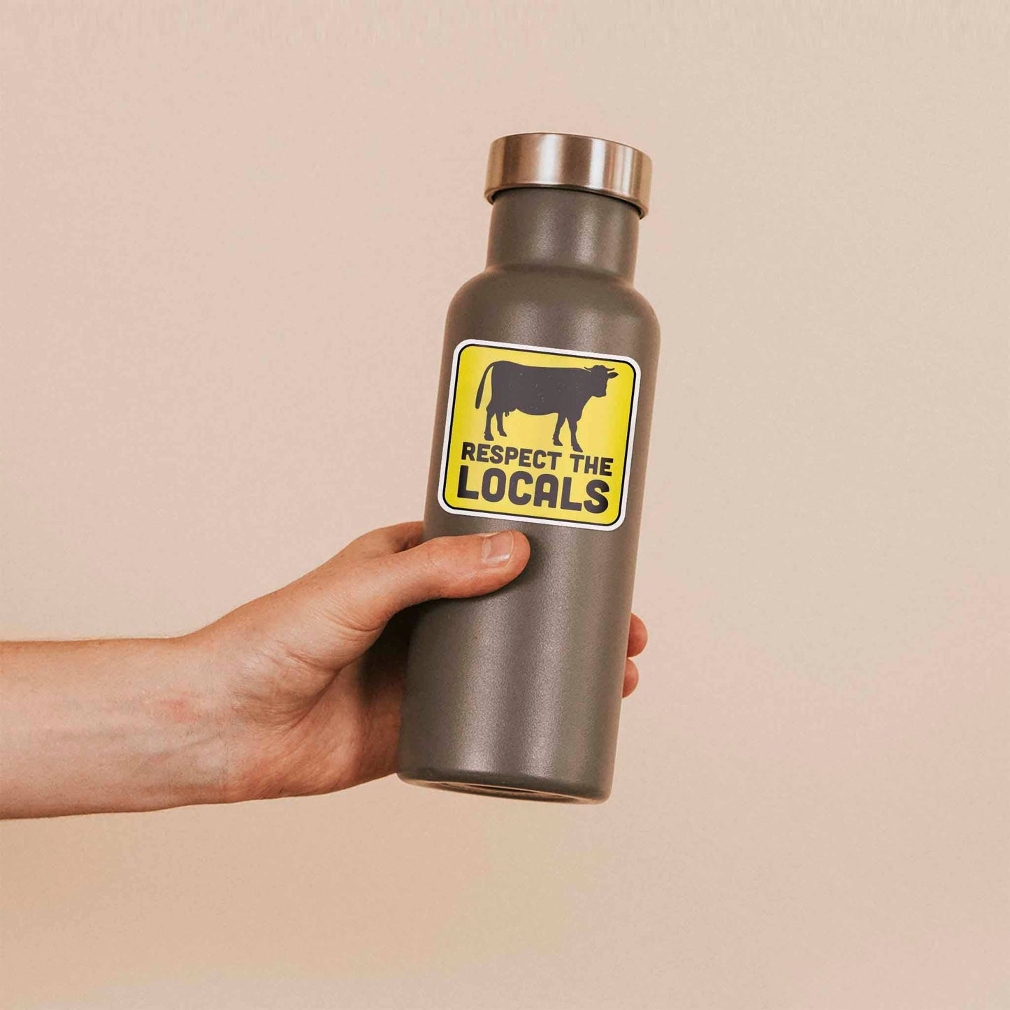 Respect The Locals Cow Sticker