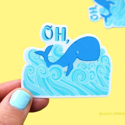 Oh Whale Retro Vinyl Sticker