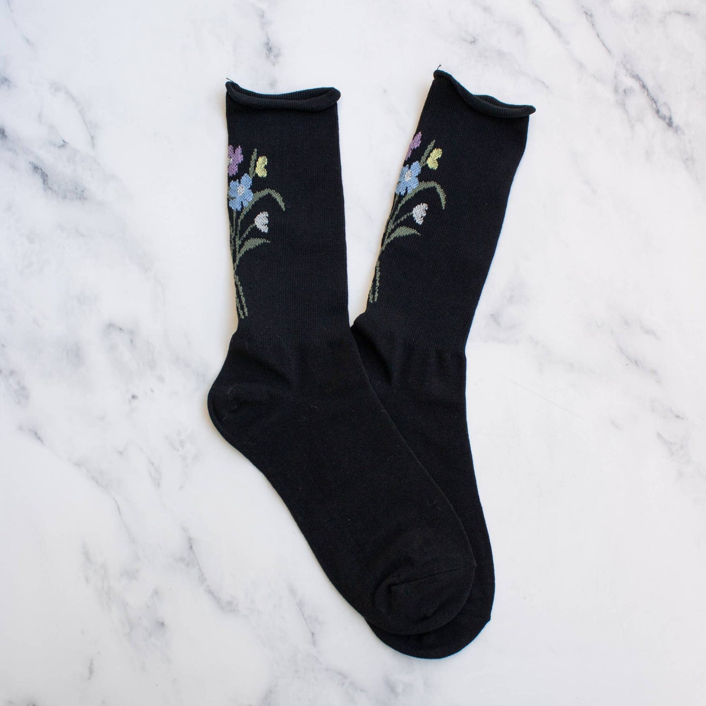 Black Flower Bouquet Socks