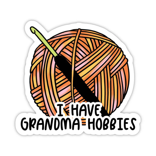 Grandma Hobbies Crochet Vinyl Sticker