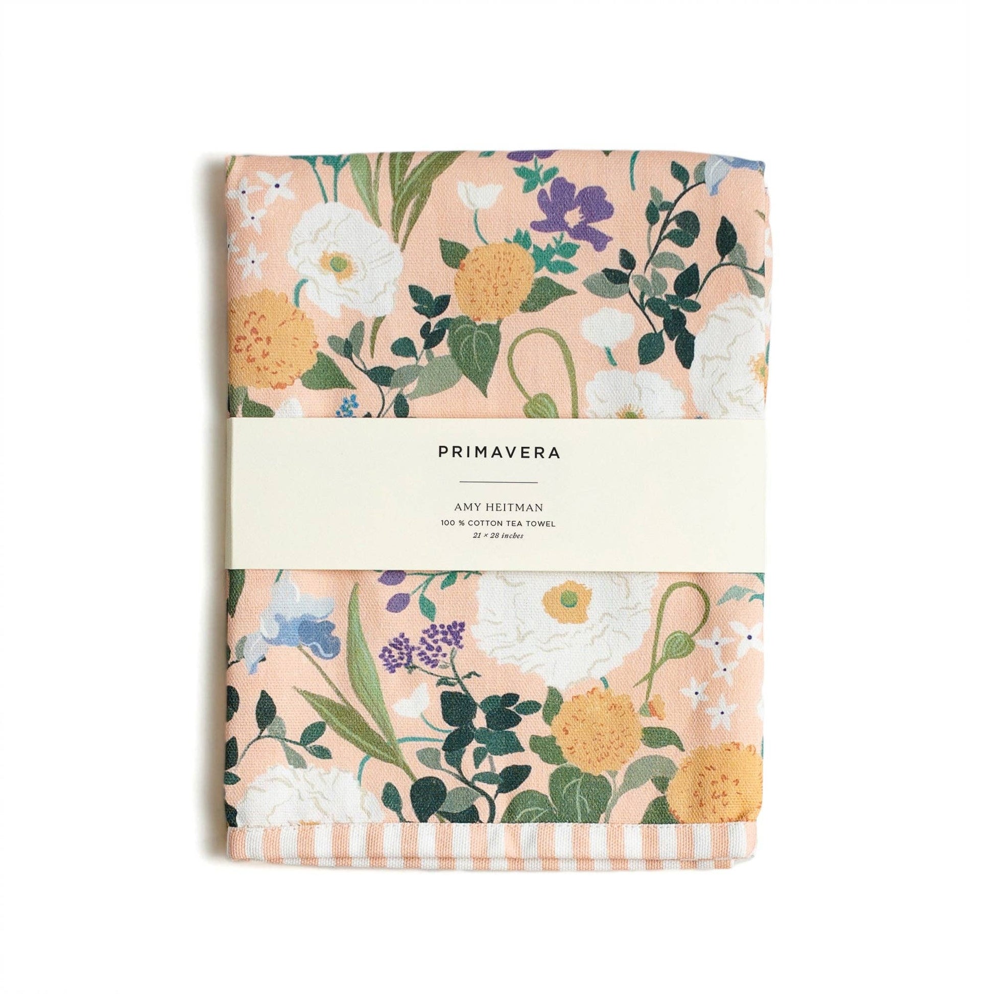 Floral notebook with 'Primavera' branding on a white background